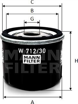 Mann-Filter W 712/30 - Масляний фільтр autozip.com.ua