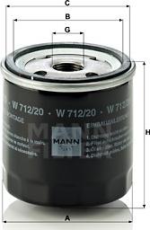Mann-Filter W 712/20 - Масляний фільтр autozip.com.ua