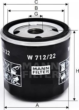 Mann-Filter W 712/22 - Масляний фільтр autozip.com.ua