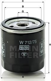 Mann-Filter W 712/75 - Масляний фільтр autozip.com.ua