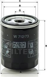 Mann-Filter W 712/73 - Масляний фільтр autozip.com.ua