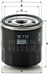 Mann-Filter W 712 - Фільтр масляний autozip.com.ua