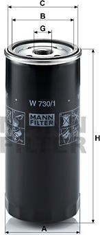 Mann-Filter W 730/1 - Масляний фільтр autozip.com.ua