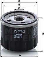 Mann-Filter W 77/2 - Масляний фільтр autozip.com.ua