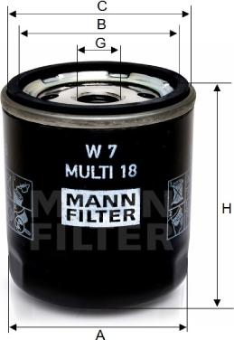 Mann-Filter W 7 MULTI 18 - Масляний фільтр autozip.com.ua