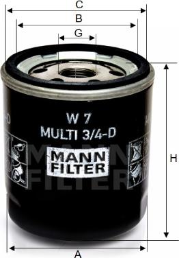 Mann-Filter W 7 MULTI 3/4-D - Масляний фільтр autozip.com.ua