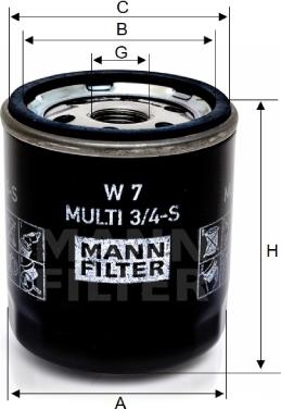 Mann-Filter W 7 MULTI 3/4-S - Масляний фільтр autozip.com.ua
