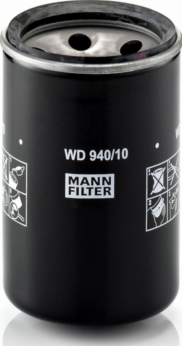 Mann-Filter WD 940/10 - Фільтр, Гідравлічна система приводу робочого устаткування autozip.com.ua