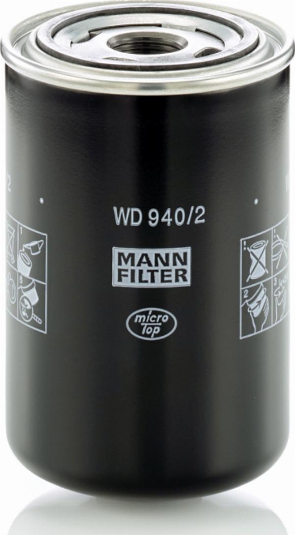 Mann-Filter WD 940/2 - Фільтр, Гідравлічна система приводу робочого устаткування autozip.com.ua