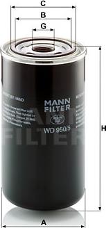 Mann-Filter WD 950/5 - Фільтр, Гідравлічна система приводу робочого устаткування autozip.com.ua