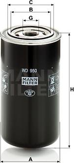 Mann-Filter WD 950 - Фільтр, Гідравлічна система приводу робочого устаткування autozip.com.ua