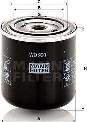 Mann-Filter WD 920 - Фільтр, Гідравлічна система приводу робочого устаткування autozip.com.ua
