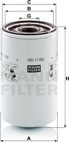 Mann-Filter WD 11 002 - Фільтр, Гідравлічна система приводу робочого устаткування autozip.com.ua