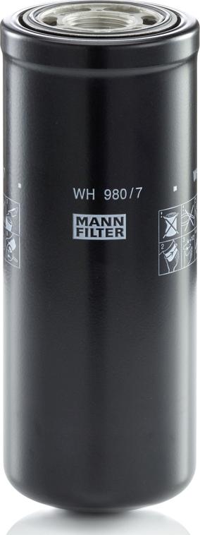 Mann-Filter WH 980/7 - Фільтр, Гідравлічна система приводу робочого устаткування autozip.com.ua