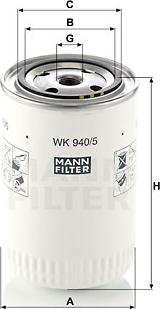Mann-Filter WK 940/5 - Паливний фільтр autozip.com.ua