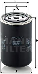 Mann-Filter WK 940/19 - Паливний фільтр autozip.com.ua