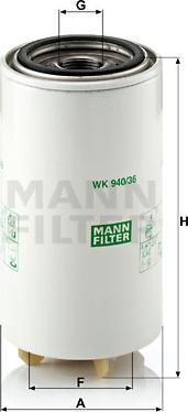 Mann-Filter WK 940/36 x - Паливний фільтр autozip.com.ua