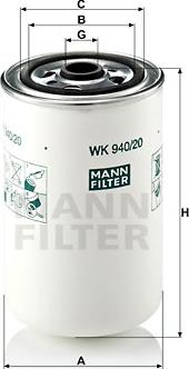 Mann-Filter WK 940/20 - Паливний фільтр autozip.com.ua