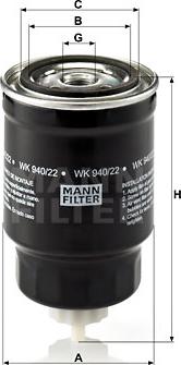 Mann-Filter WK 940/22 - Паливний фільтр autozip.com.ua