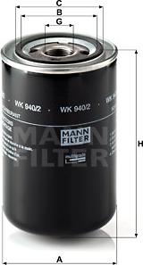 Mann-Filter WK 940/2 - Паливний фільтр autozip.com.ua