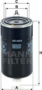 Mann-Filter WK 950/6 - Паливний фільтр autozip.com.ua