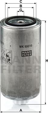 Mann-Filter WK 950/19 - Паливний фільтр autozip.com.ua