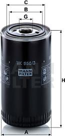 Mann-Filter WK 950/3 - Паливний фільтр autozip.com.ua