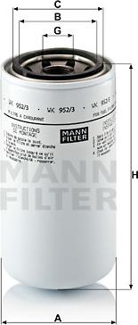 Mann-Filter WK 952/3 - Паливний фільтр autozip.com.ua