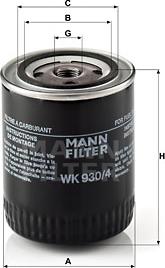 Mann-Filter WK 930/4 - Паливний фільтр autozip.com.ua