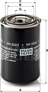 Mann-Filter WK 932/2 - Паливний фільтр autozip.com.ua