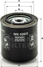 Mann-Filter WK 920/3 - Паливний фільтр autozip.com.ua