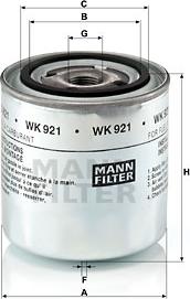 Mann-Filter WK 921 - Паливний фільтр autozip.com.ua