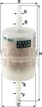 Mann-Filter WK 42/1 - Паливний фільтр autozip.com.ua
