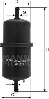 Mann-Filter WK 513 - Паливний фільтр autozip.com.ua