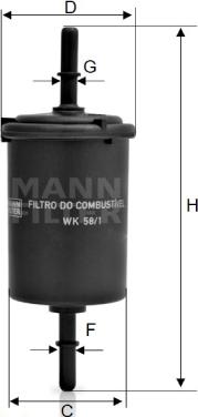 Mann-Filter WK 58/1 - Паливний фільтр autozip.com.ua