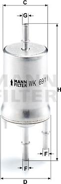 Mann-Filter WK 69/1 - Паливний фільтр autozip.com.ua