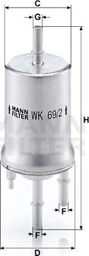Mann-Filter WK 69/2 - Фільтр палив. AUDI A3 вир-во MANN autozip.com.ua