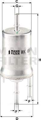 Mann-Filter WK 69 - Фільтр палив. AUDI A1.A3 вир-во MANN autozip.com.ua
