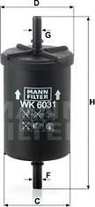 Mann-Filter WK 6031 - Паливний фільтр autozip.com.ua