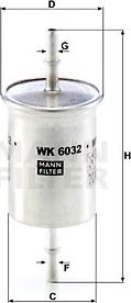 Mann-Filter WK 6032 - Паливний фільтр autozip.com.ua