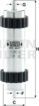 Mann-Filter WK 6037 - Паливний фільтр autozip.com.ua
