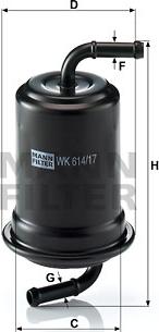 Mann-Filter WK 614/17 - Паливний фільтр autozip.com.ua