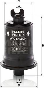 Mann-Filter WK 614/24 x - Паливний фільтр autozip.com.ua