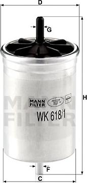 Mann-Filter WK 618/1 - Паливний фільтр autozip.com.ua