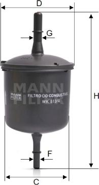 Mann-Filter WK 613/4 - Паливний фільтр autozip.com.ua