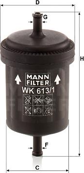 Mann-Filter WK 613/1 - Паливний фільтр autozip.com.ua