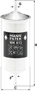 Mann-Filter WK 613 - Паливний фільтр autozip.com.ua