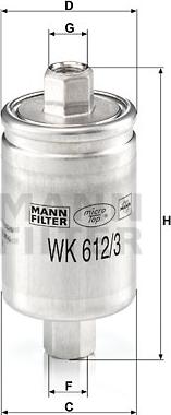 Mann-Filter WK 612/3 - Паливний фільтр autozip.com.ua