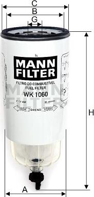 Mann-Filter WK 1060 - Паливний фільтр autozip.com.ua