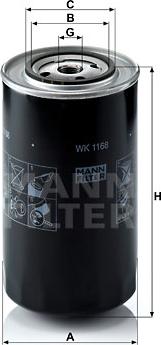 Mann-Filter WK 1168 - Паливний фільтр autozip.com.ua